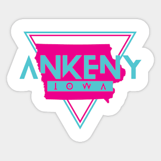 Ankeny Iowa Retro Vintage Triangle IA Sticker